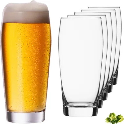 Produktbild von IMPERIAL Willibecher aus Crystalline Glas 300ml (max. 375ml) Set 6 Stück Spülmaschinenfest Biergläser 0,3L Weißbierglas
