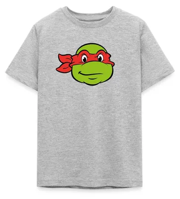Produktbild von Spreadshirt Teenage Mutant Ninja Turtles Raphael Kostüm Karneval Teenager T-Shirt, 152/164 (12-14 Jahre), Grau meliert