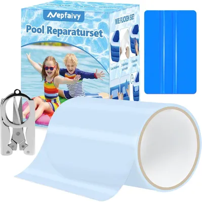 Imagen del producto de Kit de reparación para piscinas, parches de PVC autoadhesivos, 10 cm x 150 cm, impermeables, para piscinas