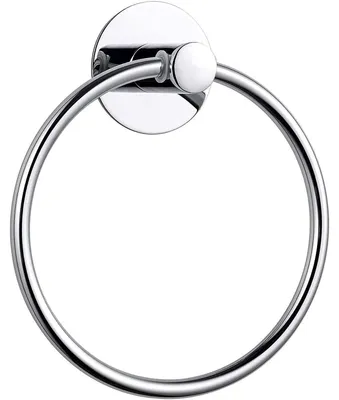 Obrázok produktu pre Držiak na uteráky, samolepiaci, chrómovaný, kruhový, nerezová oceľ, priemer 16 cm