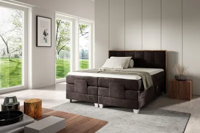 Produktbild von Boxspringbett Elektrisch Bett HENRY 180x200cm in Stoff Fresh Dunkelbraun