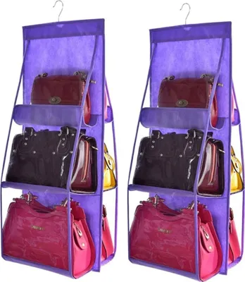 Zdjęcie produktu dla Wiszący organizer zestaw 2 12 przegródek, kolor: fioletowy