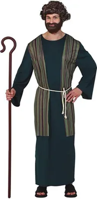 Produktbild von Hirte Kostüm Weihnachten Mittelalter Fasching Biblische Darstellung Festliche Kleidung Erwachsener Hirte Religiös Trachten Karneval Vintage LARP, Farbe: Braun