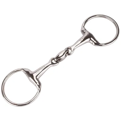 Zdjęcie produktu dla Wędzidło oliwkowe Equinate ze stali nierdzewnej 16 mm podwójnie łamane 12,5 cm