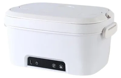 Image de Boîte à repas électrique Zimilo 1,5 L avec chauffage, rechargeable 7800 mAh, fonction de maintien au chaud 5 h, boîte à repas portable avec compartiment à couverts, blanche