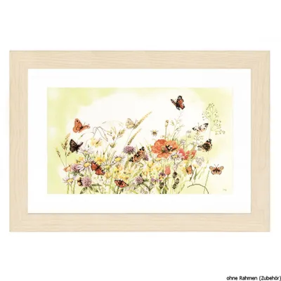 Produktbild von Lanarte Kreuzstichset "Schmetterlinge & Blumen", Zählmuster