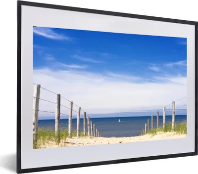 Produktbild von MuchoWow® MuchoWow® Gerahmtes Poster Meer - Himmel - Blau 60x40 cm - Poster mit zchwarzem Bilderrahmen - Schlafzimmer - Plakat in Rahmen - Drucken