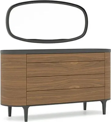Produktbild von Kommode mit Spiegel Design Luxus Schrank Modern Stil Schlafzimmer Möbel Neu