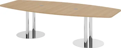 Produktbild von bümö Konferenztisch mittel KT28 - tischfuss: Chromsäulen, Nachbildung: Eiche