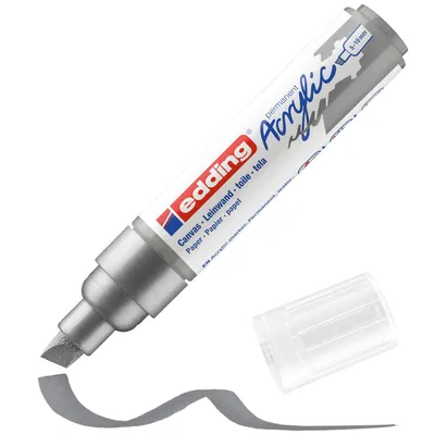 Produktbild von Edding 5000 Acrylmarker Breit, Silber, Meißel, Silber, Extradick, 5 mm, 1 cm