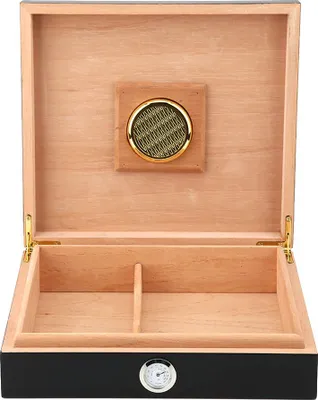 Obrázok produktu pre Mini prenosný humidor – krabička na cigary, retro drevená krabička na cigarety (čierna)