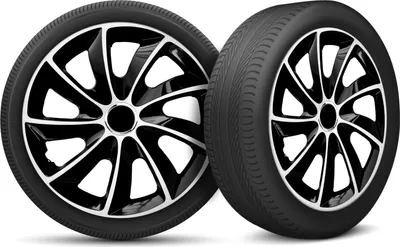 Produktbild von Auto Radkappen Radzierblenden 4er Set passend für alle Stahlfelgen - einstellbarer Sicherungsring - 15 Zoll - Weiß Silber