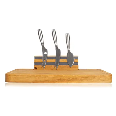 Image de Boska Party Cheese Set/Planche à fromage avec couteaux/avec bande magnétique/acier inoxydable/brun/argenté
