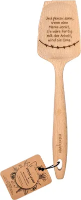 Produktbild von mixcover Holz-Spatel für Thermomix TM6 TM5 TM31 Drehkellenspatel mit Gravur - Stil: Und genau dann wenn eine Mama denkt sie wäre fertig mit der Arbeit wird sie Oma