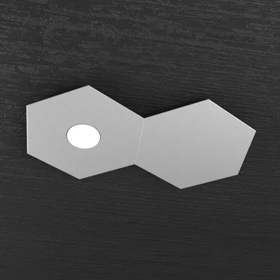 Zdjęcie produktu dla Nowoczesna 2-Modułowa Lampa Sufitowa Sześciokątna Metalowa Szara 1 Światło Led 12W