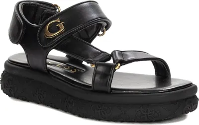 Produktbild von Guess Sandalen FLJLANELE03 Schwarz mit 4 cm Plateau und verstellbarem Klettverschluss