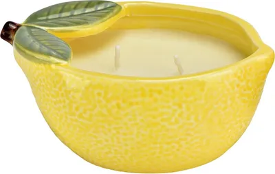 Image de Photophore citron en céramique avec bougie parfumée