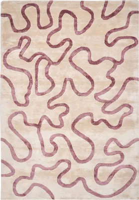 Produktbild von BELIANI Teppich Weiß Viskose und Wolle 160 x 230 cm Abstraktes Rosafarbenes Muster Kurzflor Rechteckig Modern Glamour Look Wohnzimmer Schlafzimmer