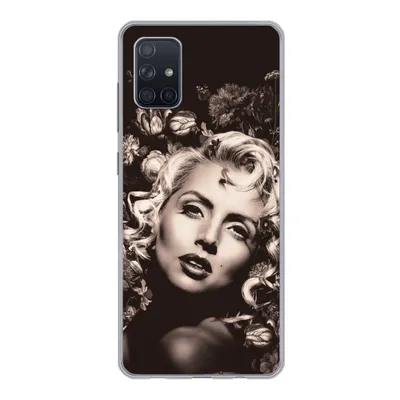 Produktbild von MuchoWow® Handyhülle Schutzhülle Hülle für Samsung Galaxy A71 Frau - Blumen - Schmetterling Silikon Softcase Handy Hülle - Kartenbesitzer