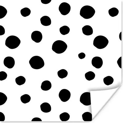 Produktbild von MuchoWow® Poster Schwarz - Weiß - Design - Punkte - Muster 100x100 cm - Babyzimmer