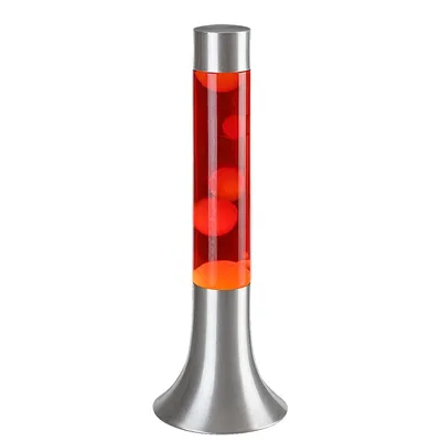 Zdjęcie produktu dla Lampa stołowa LED Lawa POPPILOL czerwono-srebrna 25W Ciepła biel 34lm metal wym:37,5x5,5x5,5cm IP20 Rabalux