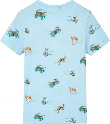 Produktbild von vidaXL Kinder-T-Shirt Hellblau Melange 116