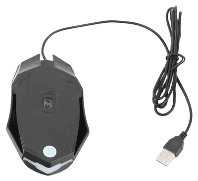 Zdjęcie produktu dla CM-818 Przewodowa mysz optyczna do gier, mysz do gier USB 1200 DPI, ergonomiczna mysz z kolorowym podświetleniem, czarna