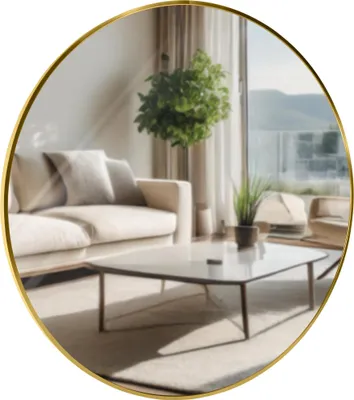 Produktbild von Wandspiegel GDANSK - Metall Gold glanz 80x3x80 cm | Runder Spiegel Wand Hängespiegel Schlafzimmer Flur