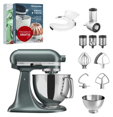 Produktbild von KitchenAid 4,8 L 5KSM175 Artisan Küchenmaschine Set 1 Gemüseschneider Juniper