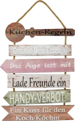 Produktbild von Deko Holzschild Küchenregeln Vintage Wanddeko Geschenkidee