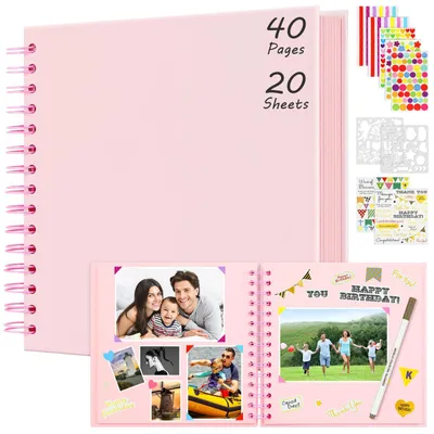 DIY Fotoalbum 20 Seiten 19,5×19,5 cm Rosa