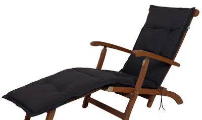 Produktbild von Auflage Deckchair Florence 2399 anthrazit wasserabweisend lichtecht 191x52x7 cm KETTtex