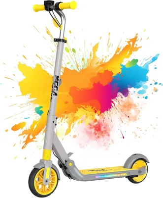 Produktbild von MEGA MOTION E-Scooter Kinder,150W Motor,zusammenklappbar, verstellbare Lenkerhöhe,Doppelbremssystem, LED-Seitenlichter， Höchstgeschwindigkeit 16 KM/H