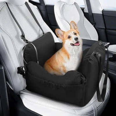 Produktbild von Unyqoos® Wasserdichter Hunde-Autositz für kleine bis mittelgroße Hunde, schmutzabweisend, strapazierfähig, abnehmbares Luftkissen, Seitentaschen