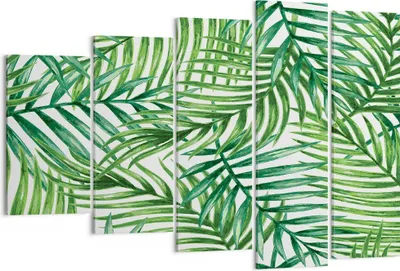 Produktbild von Bild auf Leinwand - Leinwandbild - Palme Blatt grün - 150x100cm - Wand Bild - Wanddeko - Leinwanddruck - Bilder - Kunstdruck - Wanddekoration - Leinwand bilder - Wandkunst - EG150x100-3777