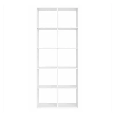 Image de Étagère de rangement avec 10 compartiments, idéale pour les chambres et les salons | Blanche | 65,5 x 30 x 161,5 cm