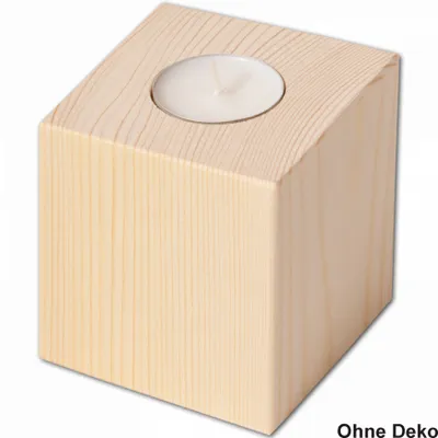Produktbild von Teelichthalter, quadratisch aus Holz 8 cm