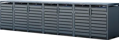 Image de Westmann Metall Abri pour poubelles Kubus 7x240 L Anthracite 464x80x116 cm