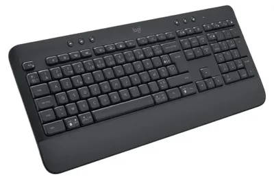 Produktbild von Logitech Signature K650, Volle Größe (100%), Kabellos, Bluetooth, Membran Key Switch, AZERTY, Graphit