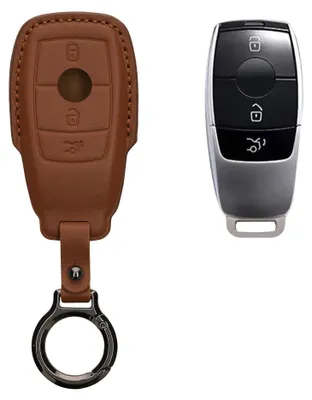 Produktbild von kwmobile Schlüsselhülle für Mercedes Benz Smart Key Autoschlüssel (nur Keyless) Hülle Leder - Autoschlüssel Schlüssel Hülle - Schlüsselcover