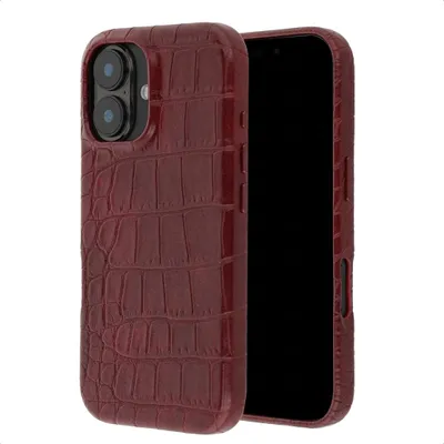 Produktbild von Selencia Croco Backcover mit MagSafe für das Apple iPhone 16 – Burgunderrot