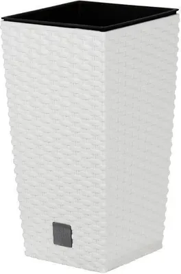 Produktbild von Blumentopf + Einsatz Blumenkübel Rattan RATO SQUARE DRTS400 Weiß