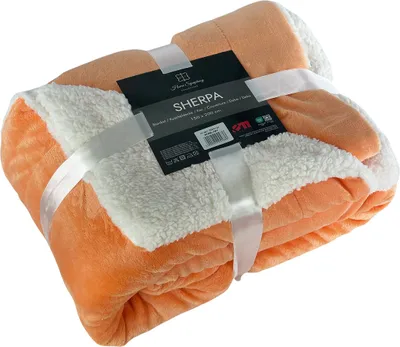 Produktbild von Decke Sherpa Mikrofaserdecke Flanell Kuscheldecke Wohndecke Bettüberwurf Orange 150x200 cm