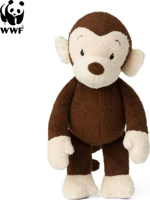 Produktbild von WWF Cub Club - Mago das Äffchen (braun, 22cm) mit Quietscher Kuscheltier Stofftier für Kleinkinder