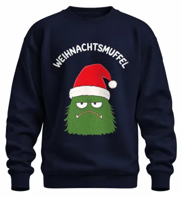 Productafbeelding van KERSTMIS-GRUMMELPOT. Kerstmismonster. Sarcastische kerstmuts. Uni sweatshirt/trui, marineblauw, XXL