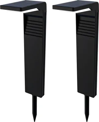Image de HOFTRONIC - Set de 2 lampes solaires Maine 2W 200 lm 3000K IP65 Noir