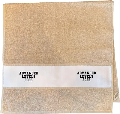 Produktbild von Huuraa Handtuch Advanced Levels 2025 Abschluss Großbritannien 50x100cm Sand Baumwolle Handtuch Geschenkidee