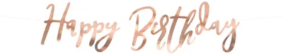 Produktbild von Banner "Happy Birthday" rosegold | 16.5x62cm