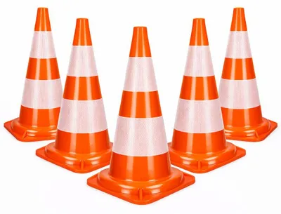 Produktbild von 5er Set Verkehrskegel - 47 cm Orange/Weiß