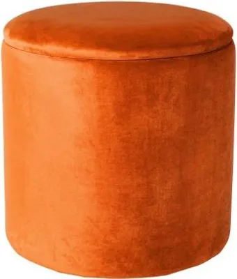 Produktbild von OTTAWA Samt Hocker orange mit Stauraum 40 x Ø40cm
